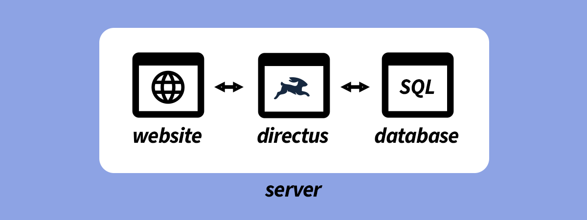 Simple Server setup with Website, Directus as SQL database