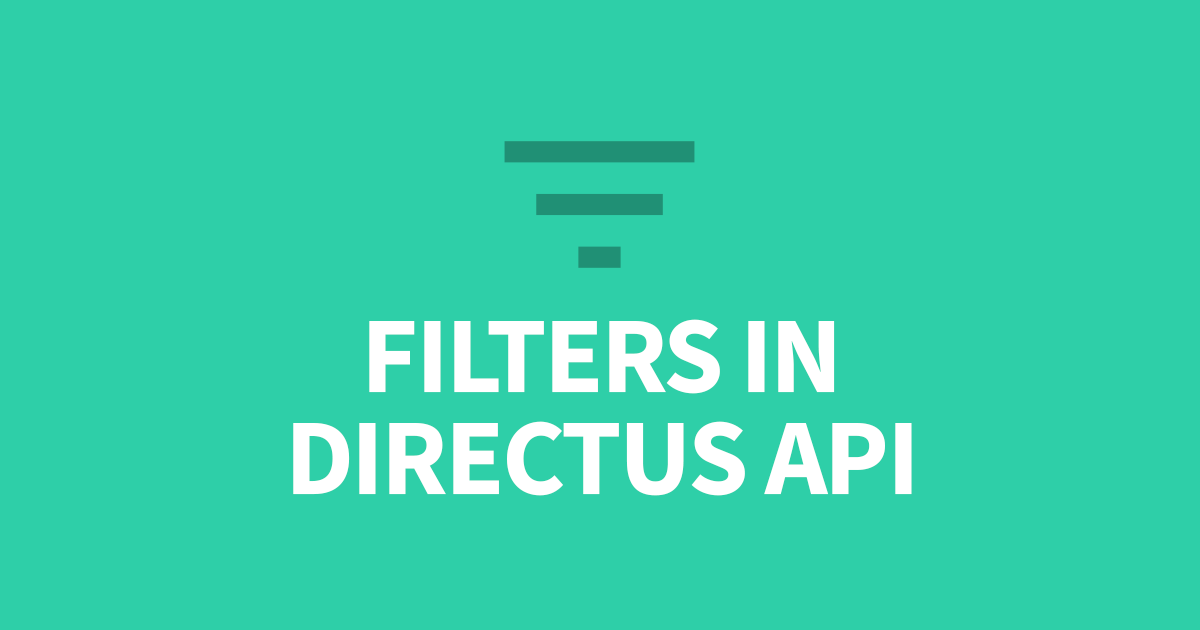 How to filter the Directus API